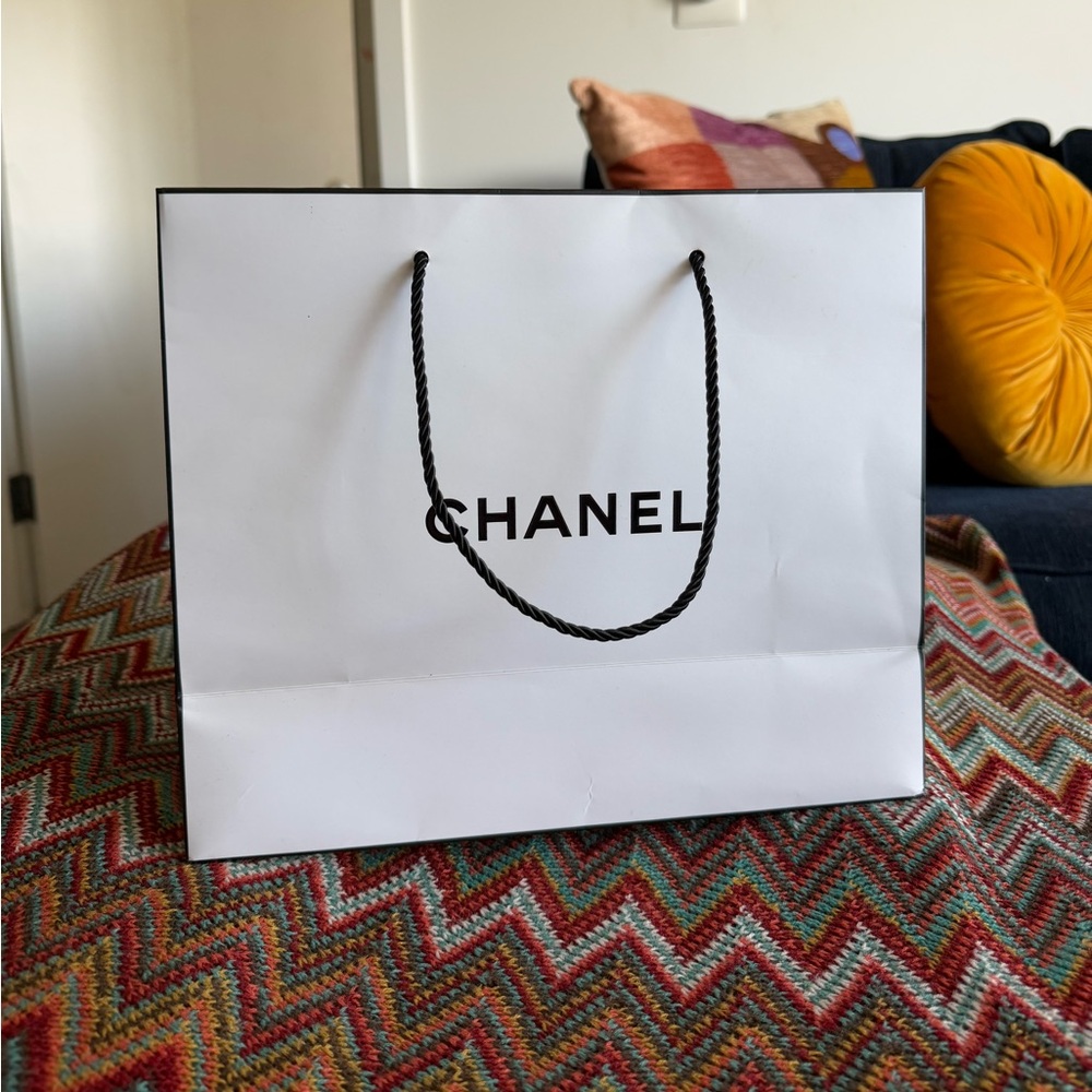 Chanel White Shopping Bag